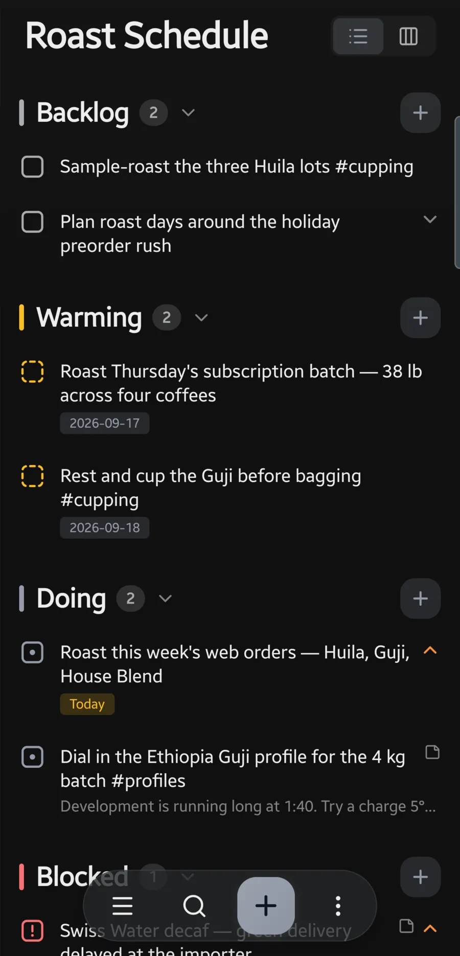 A project as a list