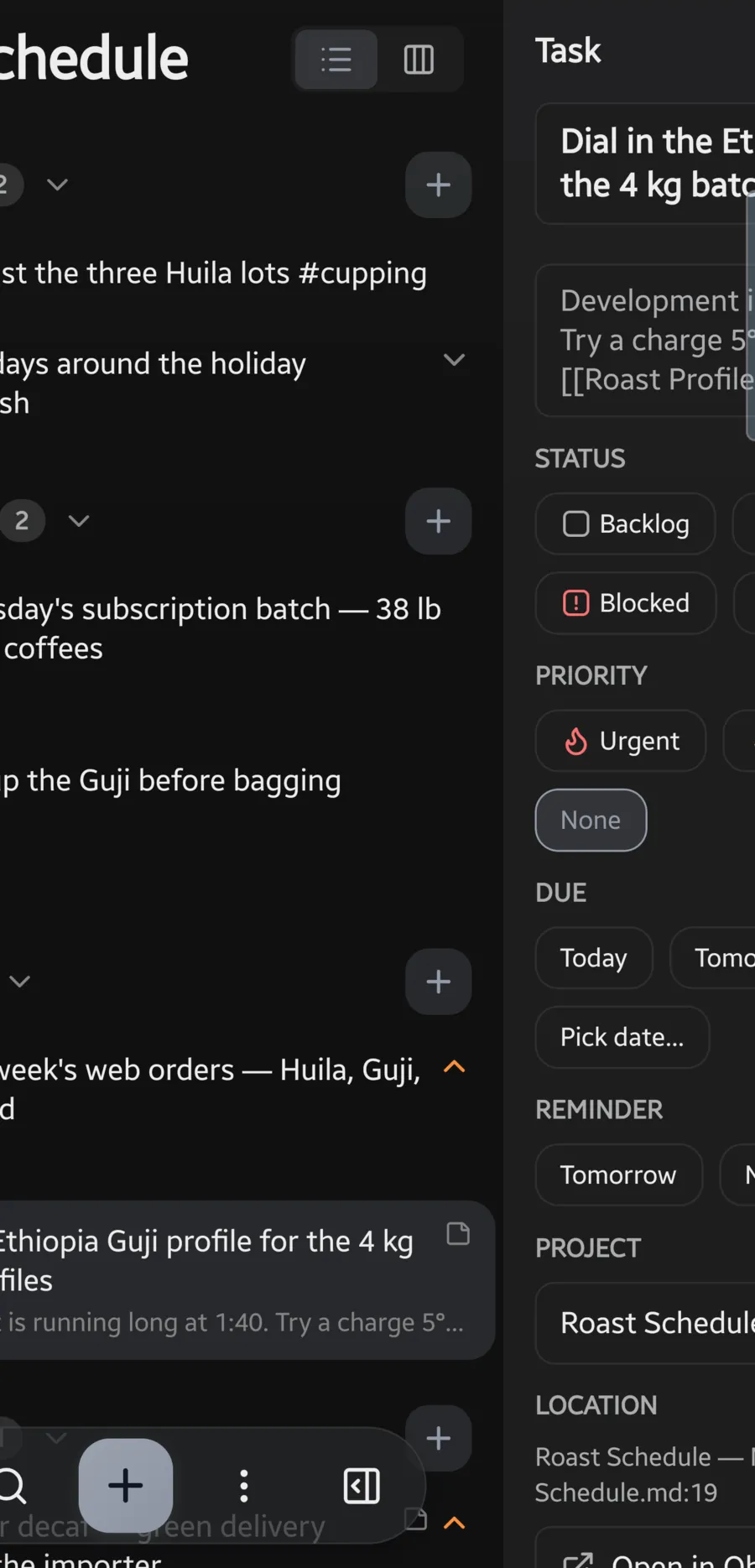 Swiping left: the last todo coming back